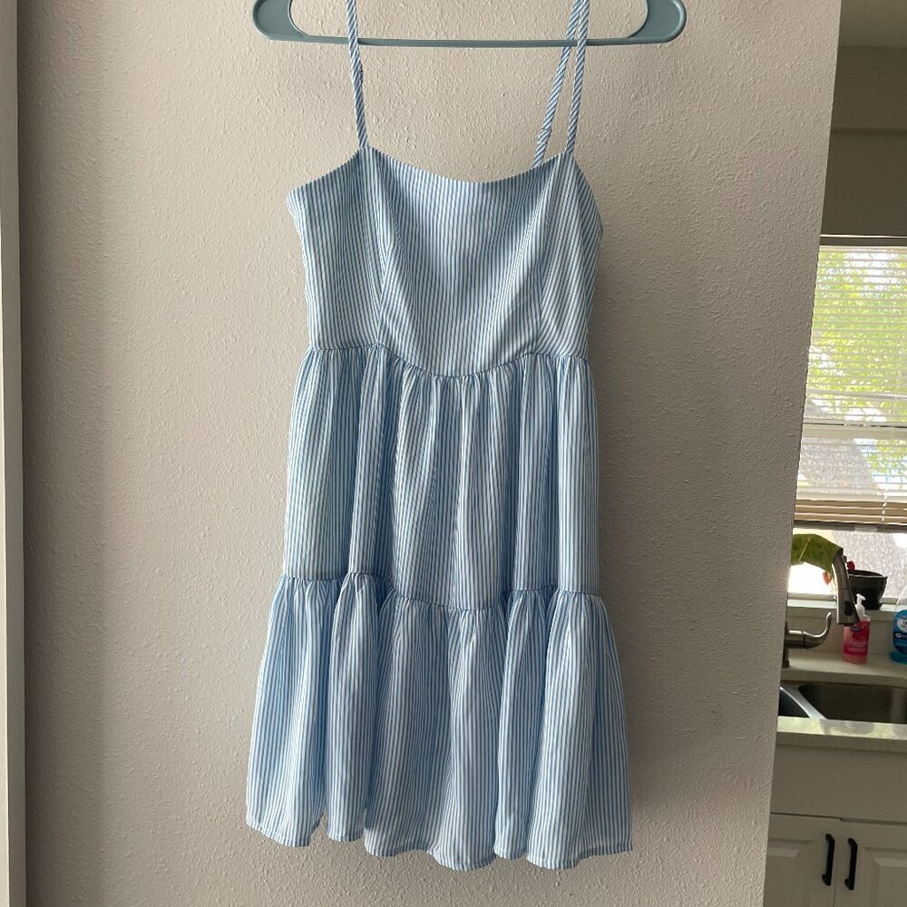 NA-KD Striped Tiered Babydoll Mini Dress